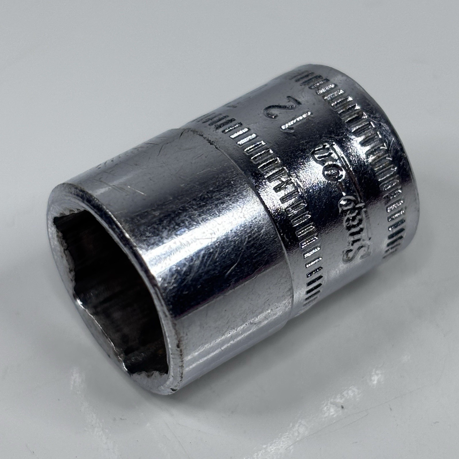 Snap On Tools TMM12 1/4 Dr 6Pt Metric 12mm Flank Dr Shallow Socket USA VTG 1980