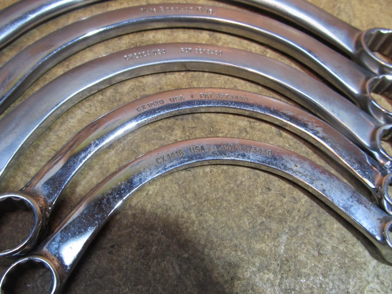 Snap On SAE Half Moon Wrench Set 5 Piece 7/16 1/2 9/16 5/8 11/16 3/4 13/16 7/8 1