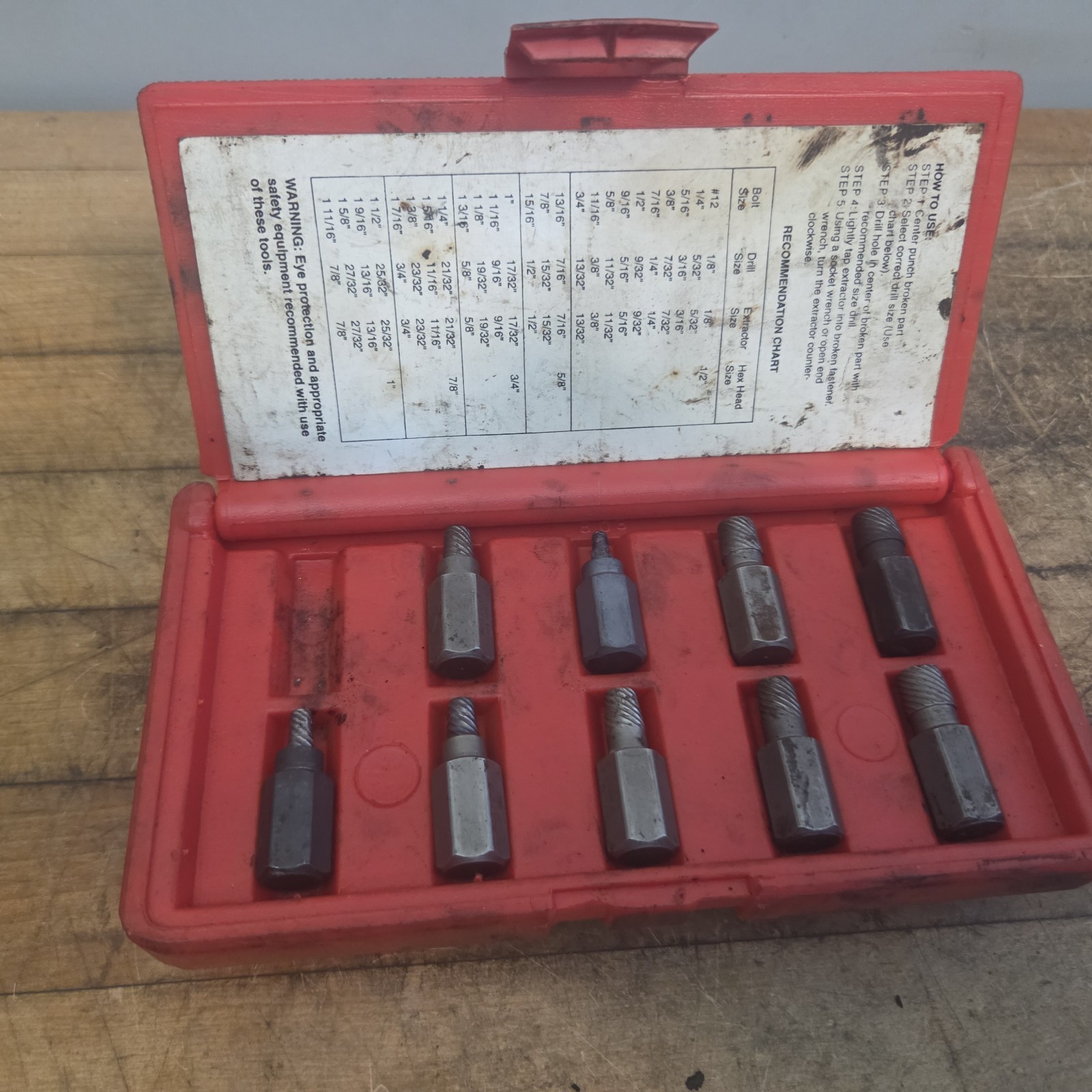 Matco Tools SEXS10 9 piece Hexagonal Head Multi Spline Screw Extractor Set