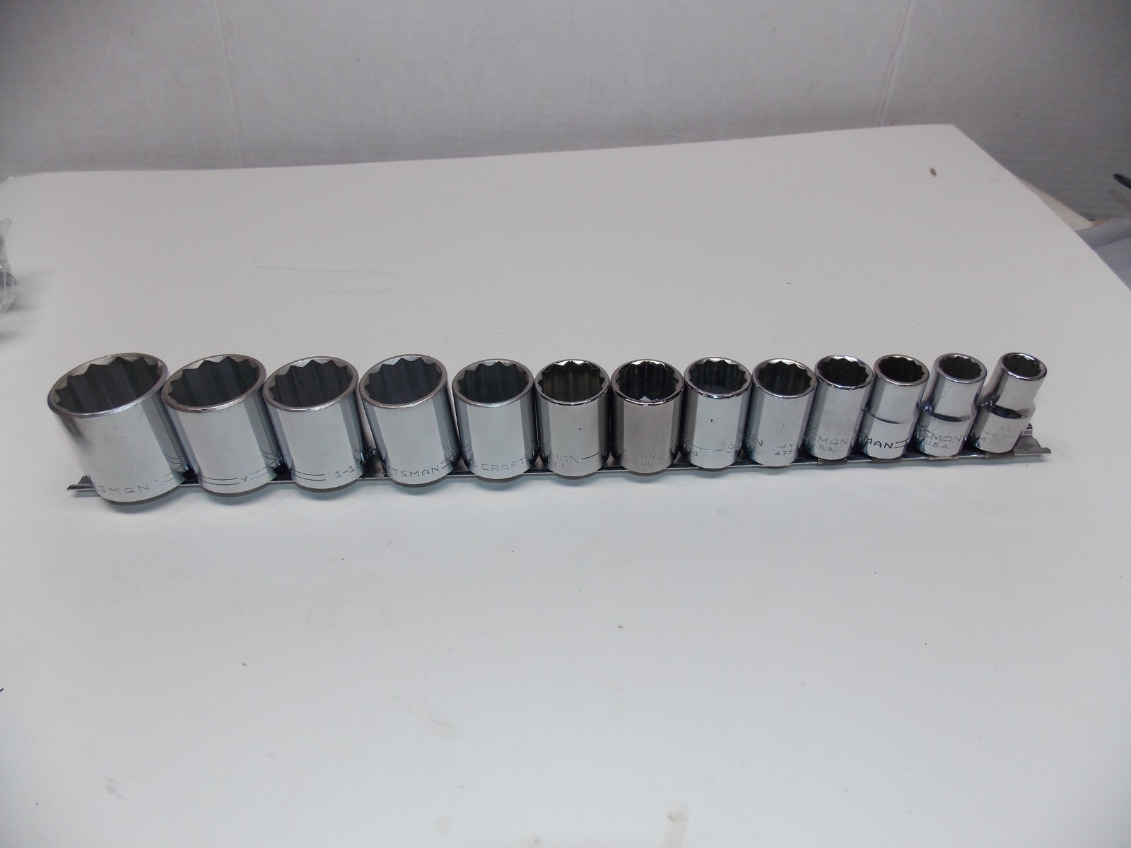 13 Pc Craftsman USA 1/2″ Dr 12 Pt Socket «V » 7/16″ to 1 1/4″ EXC FREE SHIP