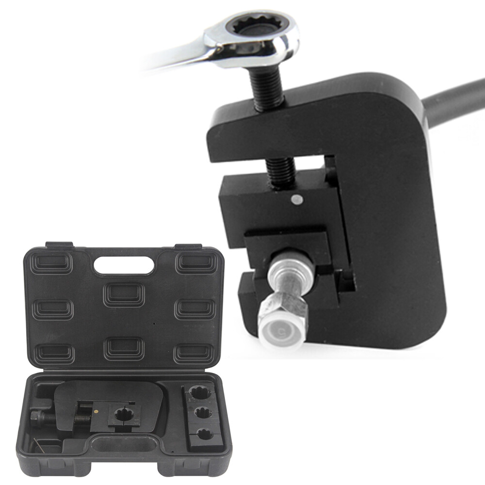 A/C Hydraulic Hose Crimper Tool Kit Hose Fittings Crimping Set Hand Repair Tools