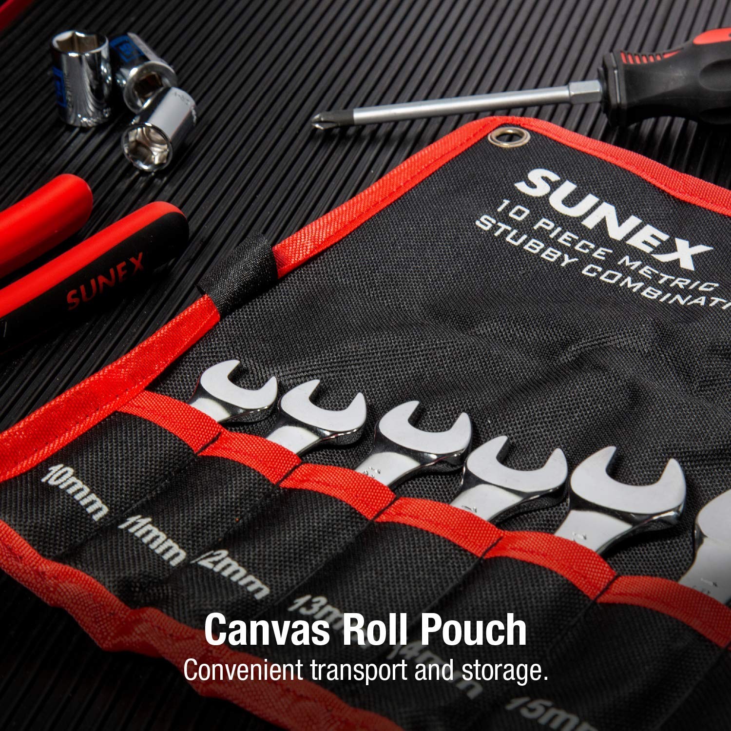 Sunex Tools 9930M Metric Stubby Combination Wrench Set, 10-Piece