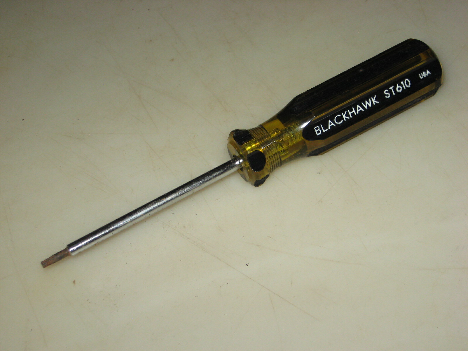 NEW T-10 TORX SCREWDRIVER (Black & Yellow Handle), USA, BLACKHAWK # ST-610