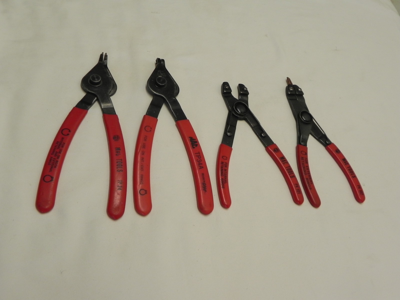 Mac 4 Piece Snap Ring Pliers Set Red
