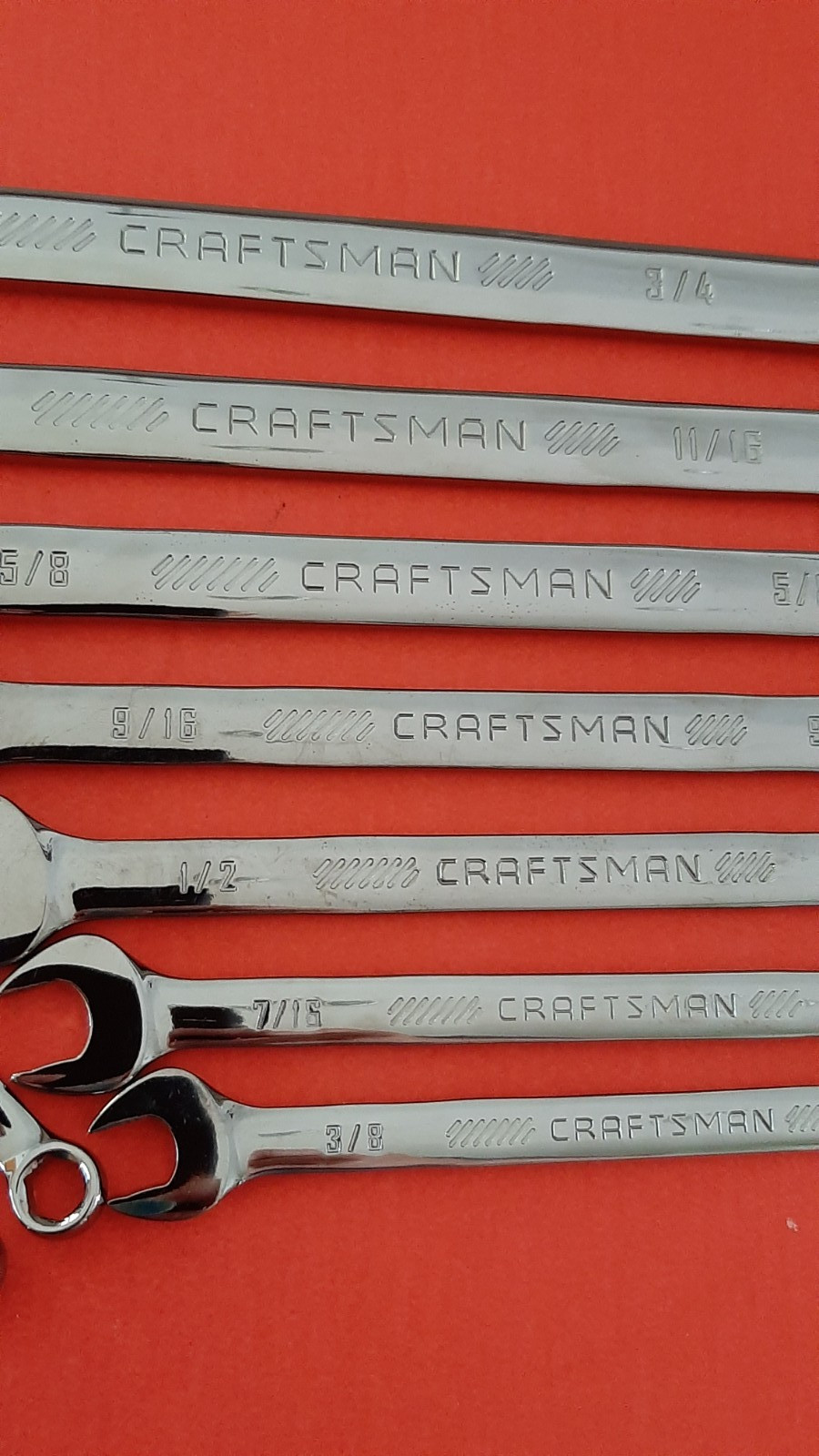 NEW Craftsman OVERDRIVE 10 Piece SAE Combination Wrench Set 1/4″ to 3/4″