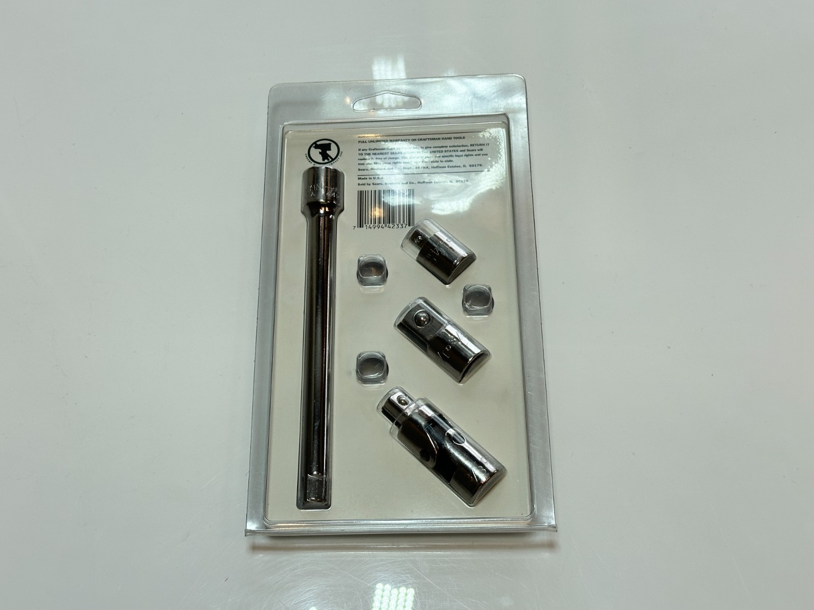 NEW Craftsman USA 42337 4pc 3/8” Drive Extension Adapter Set w/ Swivel Joint NOS