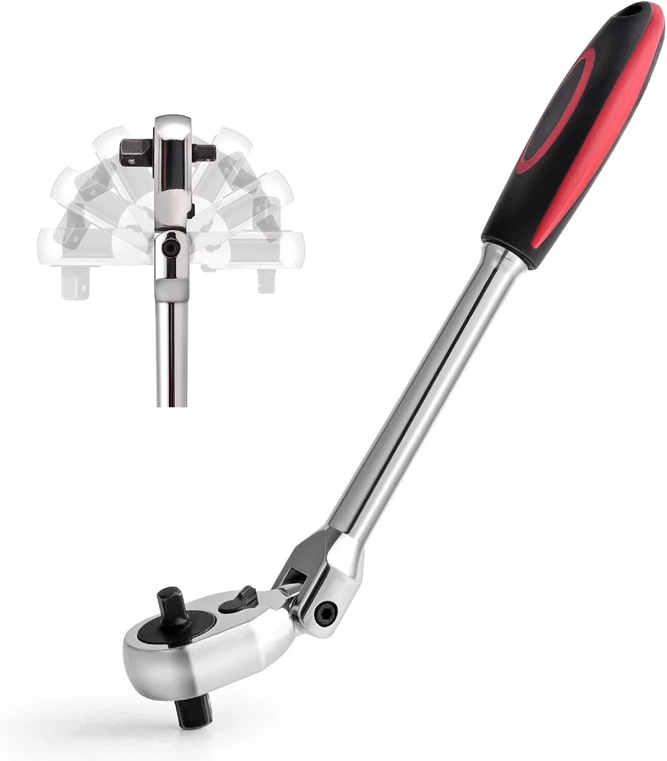 «3/8″» and 1/4» Drive Flex Head Ratchet, 72 Tooth Swivel Head Ratchet, Quick-Re