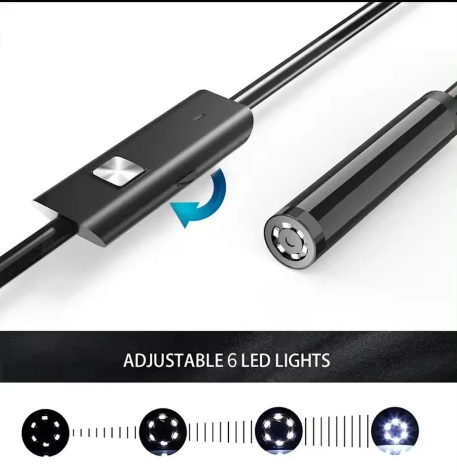 7.0MM TYPE-C Endoscope Camera IP67 Waterproof 6 LEDs Adjustable