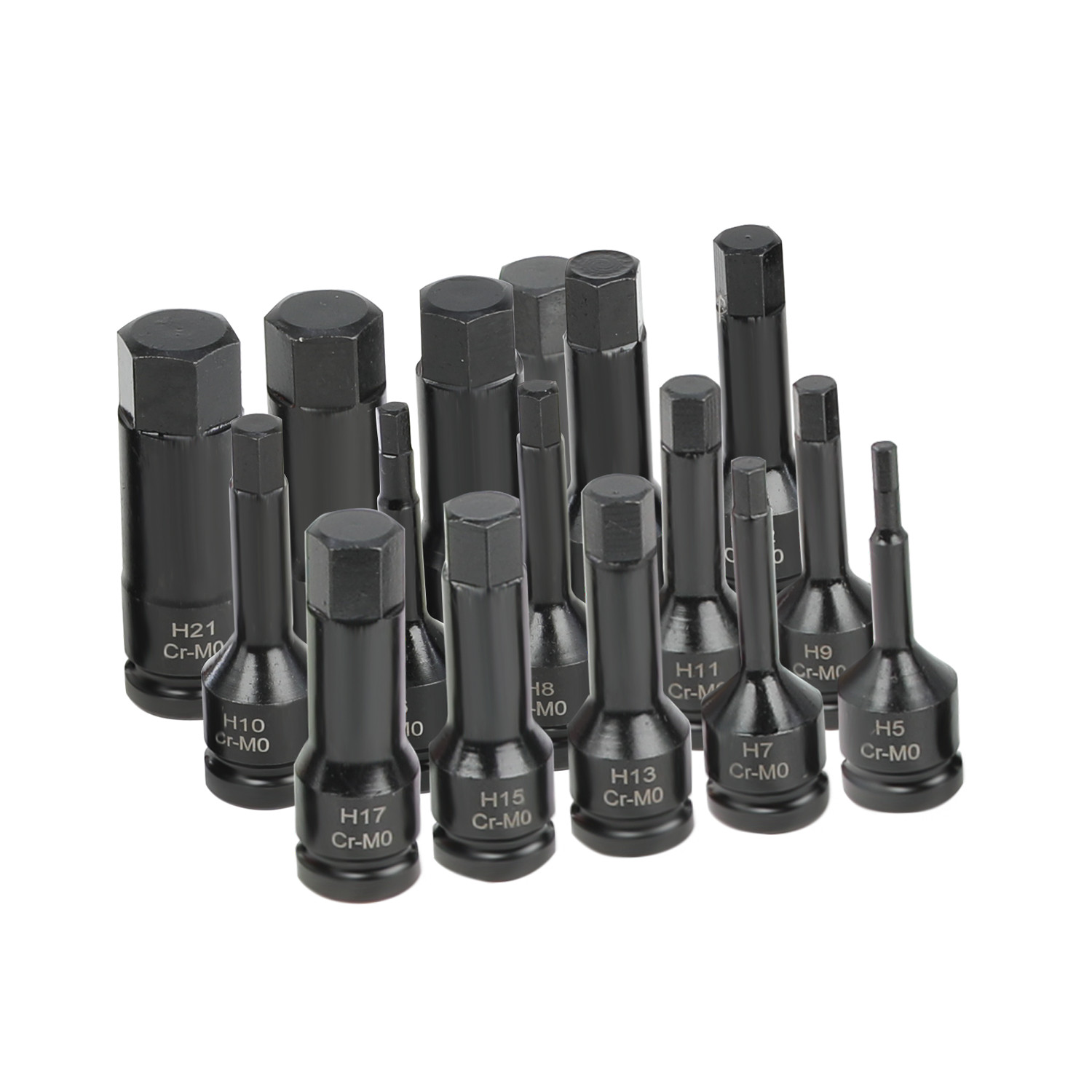 10/16PC 1/2″ Drive Impact Hex Bit Set Cr-Mo Steel Allen Hex Driver Socket Kit