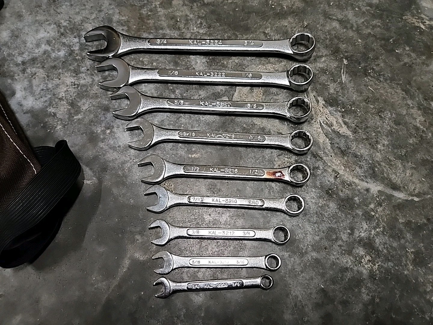 12Pc SAE Combination Wrench Set 1/4”-3/4″ KAL JAPAN