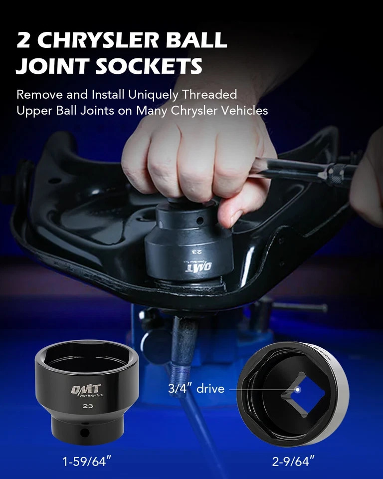 OMT 23pc Master Ball Joint Press Kit Auto Ball Joint Removal Installer Tool Kit