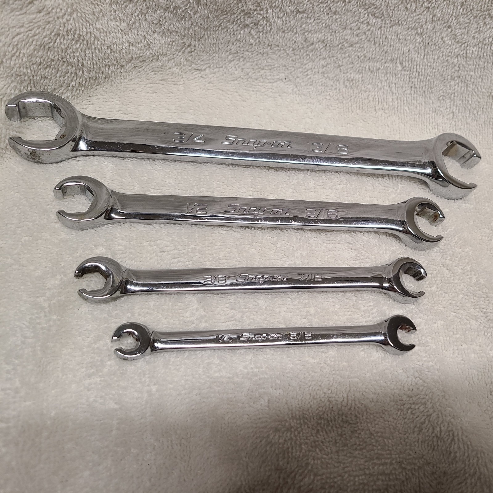 Lot 4 Snap-On Double End Flare Nut Wrench RXFS2426B RXFS1618B RXFS1214B RXFS810B