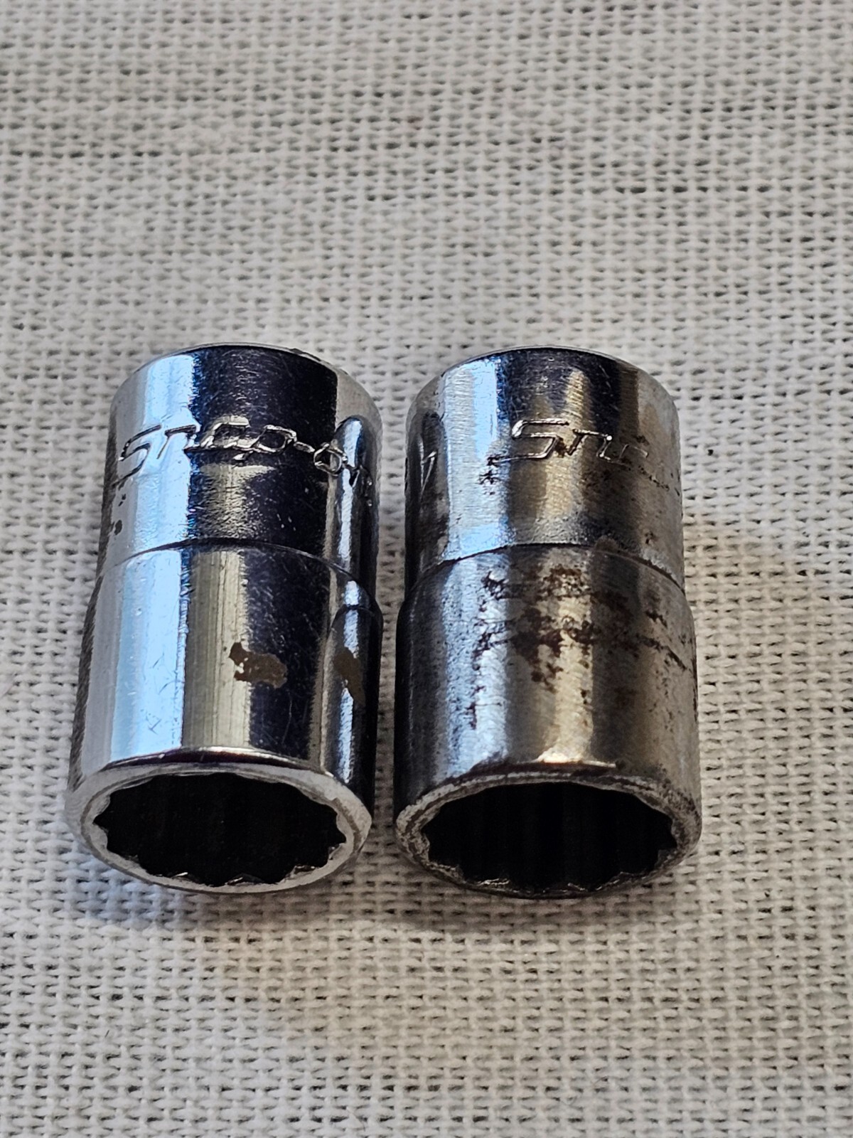 2 Snap-on Shallow Standard Socket Sae 12 Point 1/4″ Drive TMD12 3/8″ USA