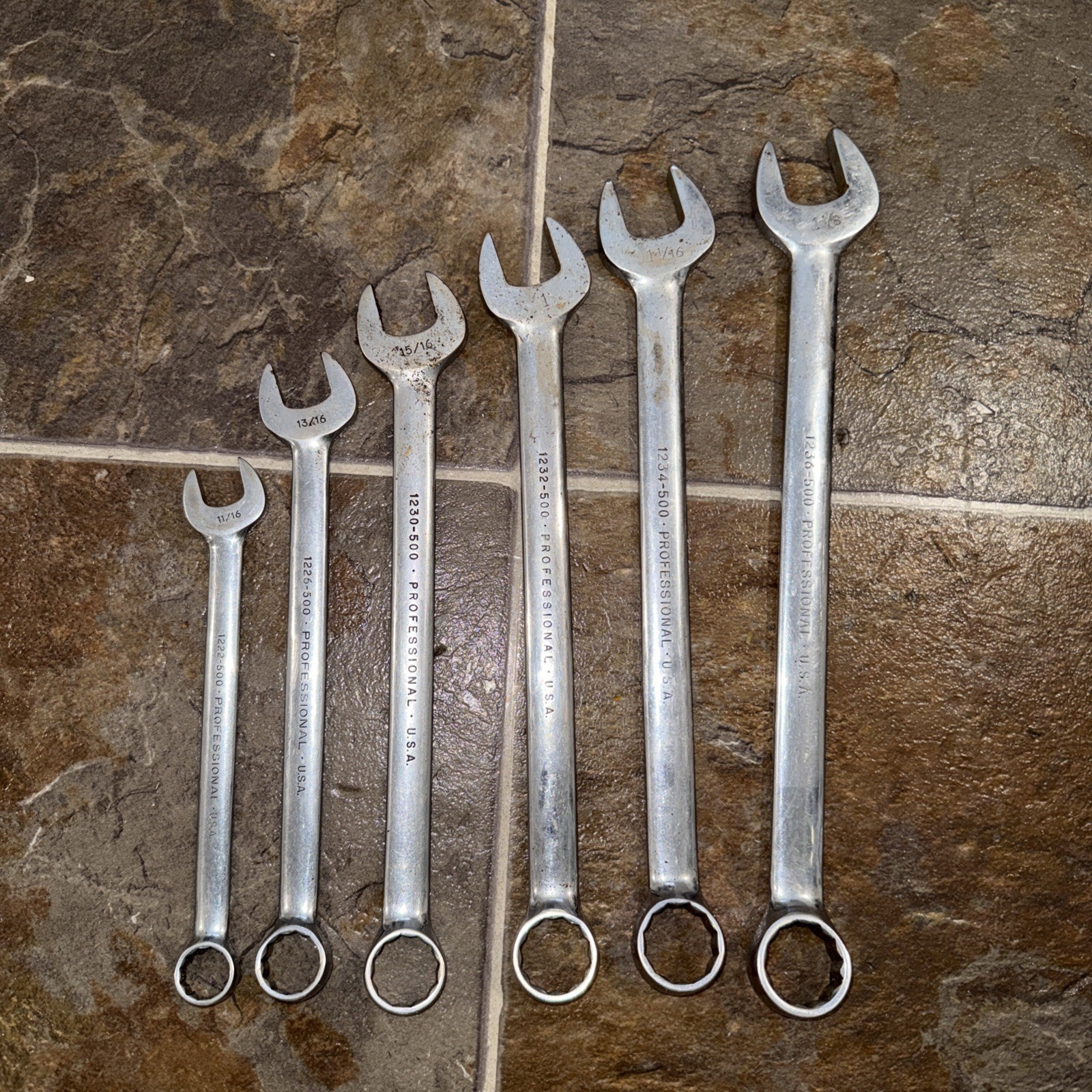 Proto Professional 500 6pc Open End Wrench Set 1222,1226,1230,1233,1234,1236