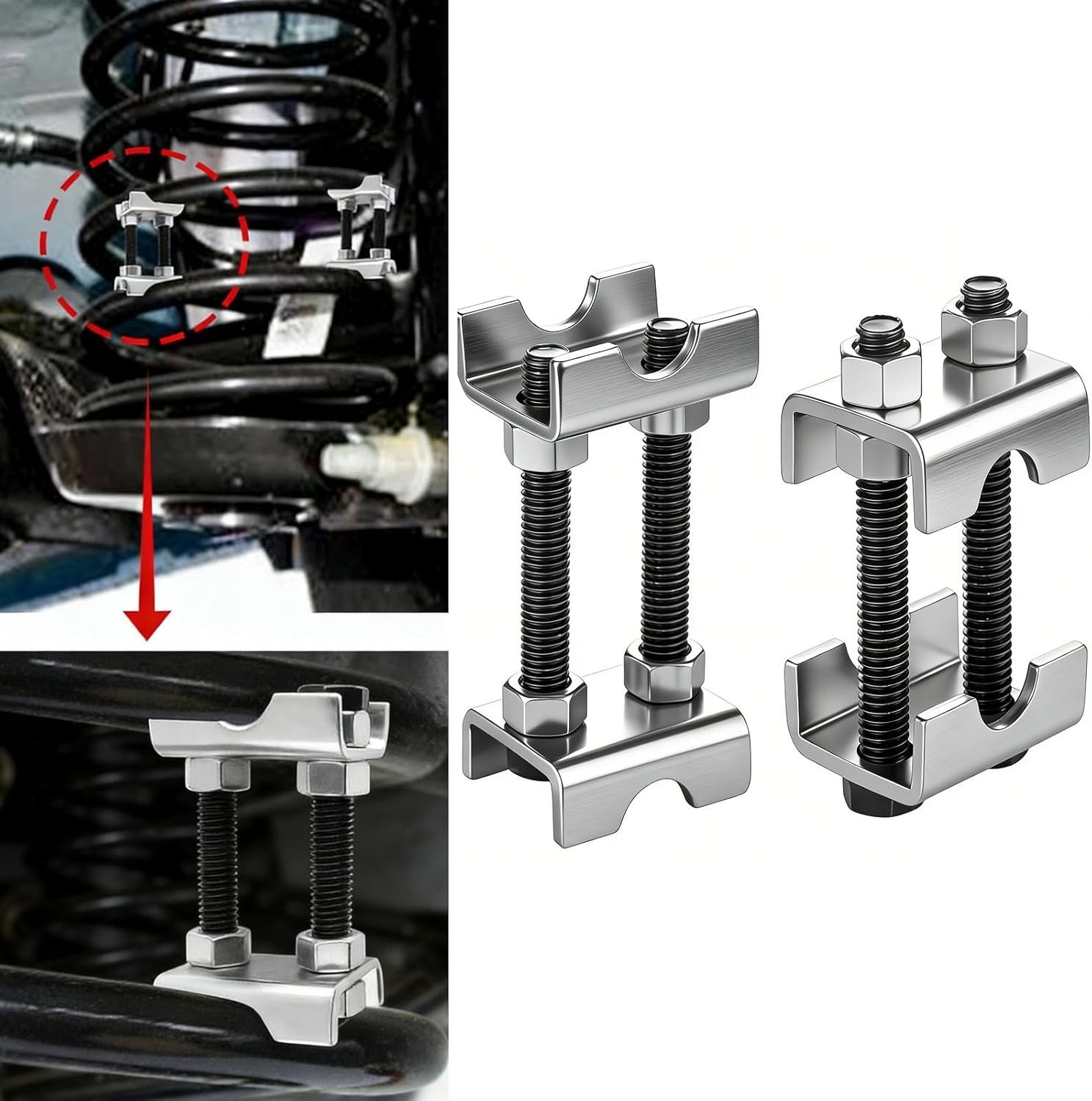 2 Pack Adjustable Coil Spring Compressor Tool for Car Truck Suspension – Carb…