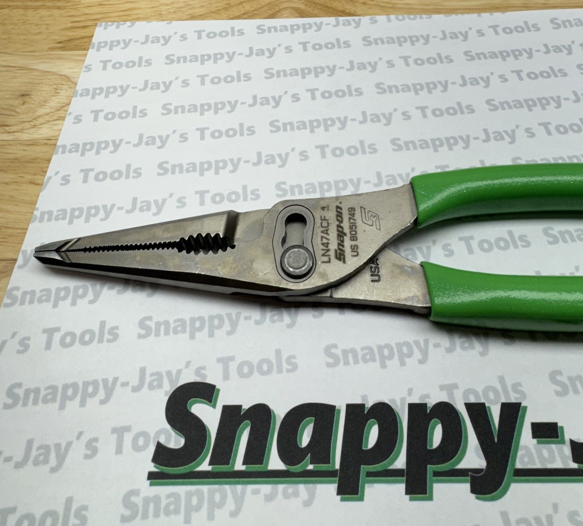 Snap-on Tools USA NEW GREEN 9″ Talon Grip Long Nose Slip Joint Pliers LN47ACF
