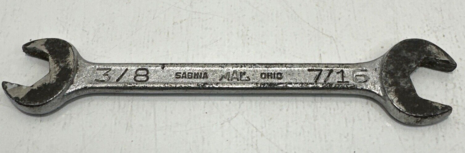 Mac Tools DR1214 3/8″-7/16″ Chrome Open End Wrench Worn USA GUC See Pictures