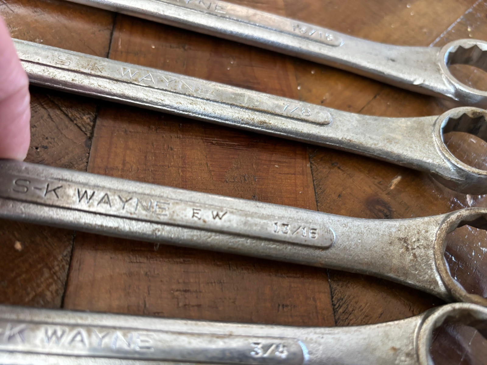 Vtg S-K Wayne Tools 8 Piece USA Combination Wrench Set C12 -C30 SK & SK Tools