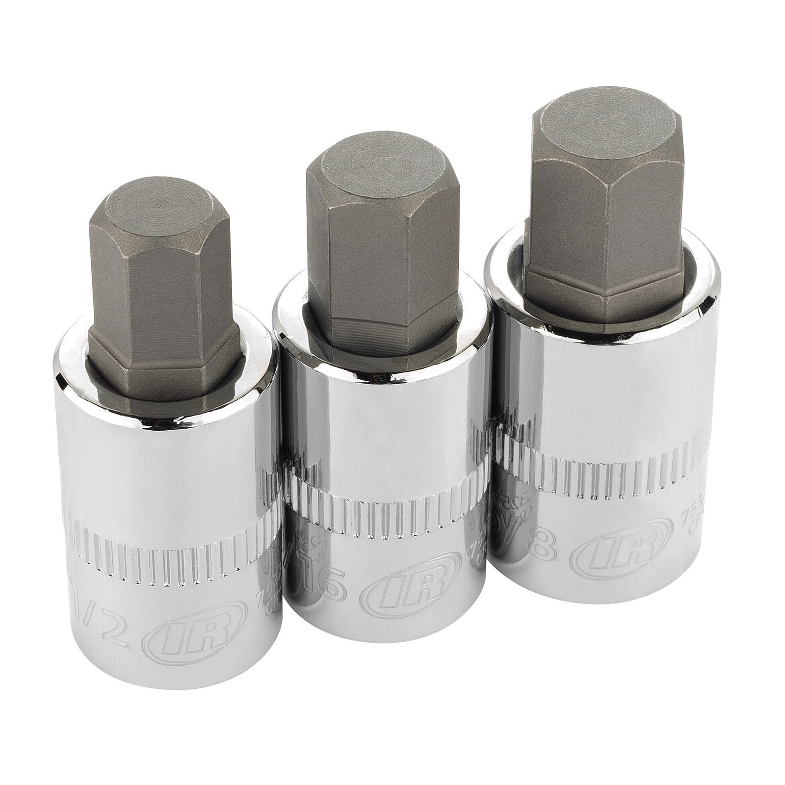 Ingersoll Rand 3 Piece 1/2 Inch Drive SAE Hex Bit Socket Set – 752030