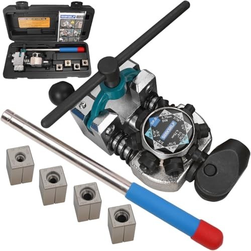 Brake Line Flaring Tool Kit for 45° Single Double Bubble Flares 3/16-3/8in