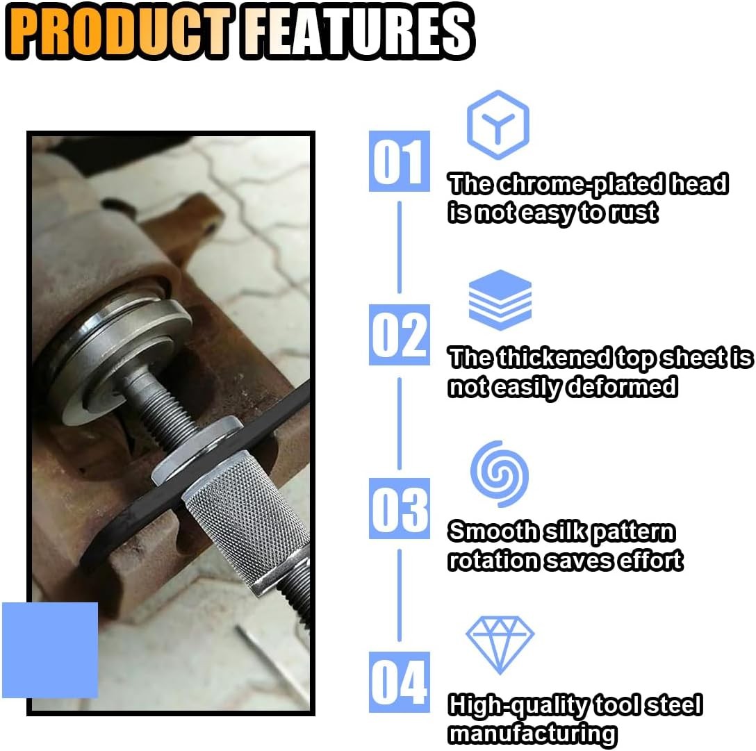 Brake Caliper Piston Rewind Tool, Car Rear Brake Pad Wind Back Tool,Right Handle