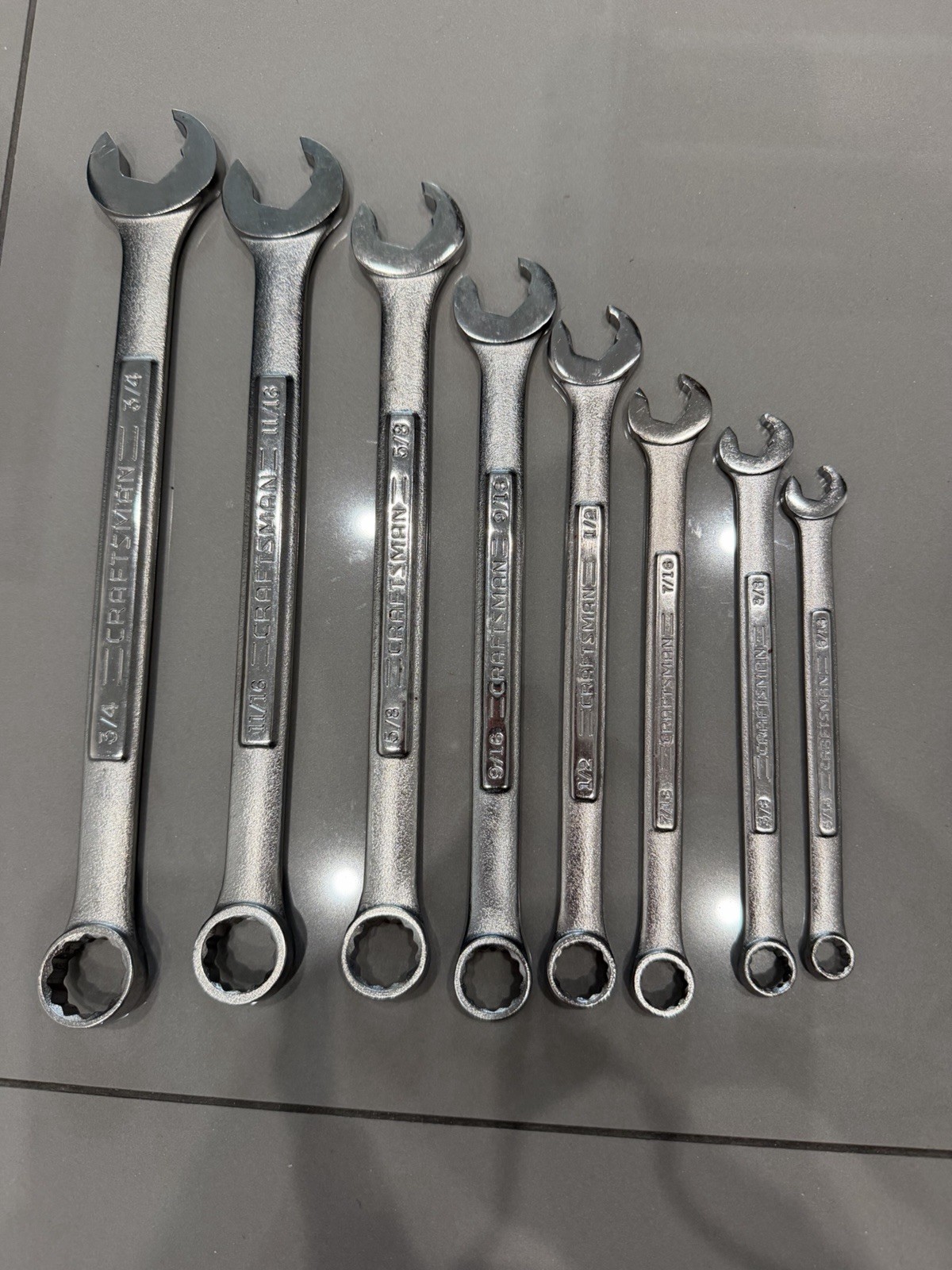 Craftsman Quick Speed Combination Wrench Set 8 Pc 12 Point 5/16″-3/4″ -VA- USA