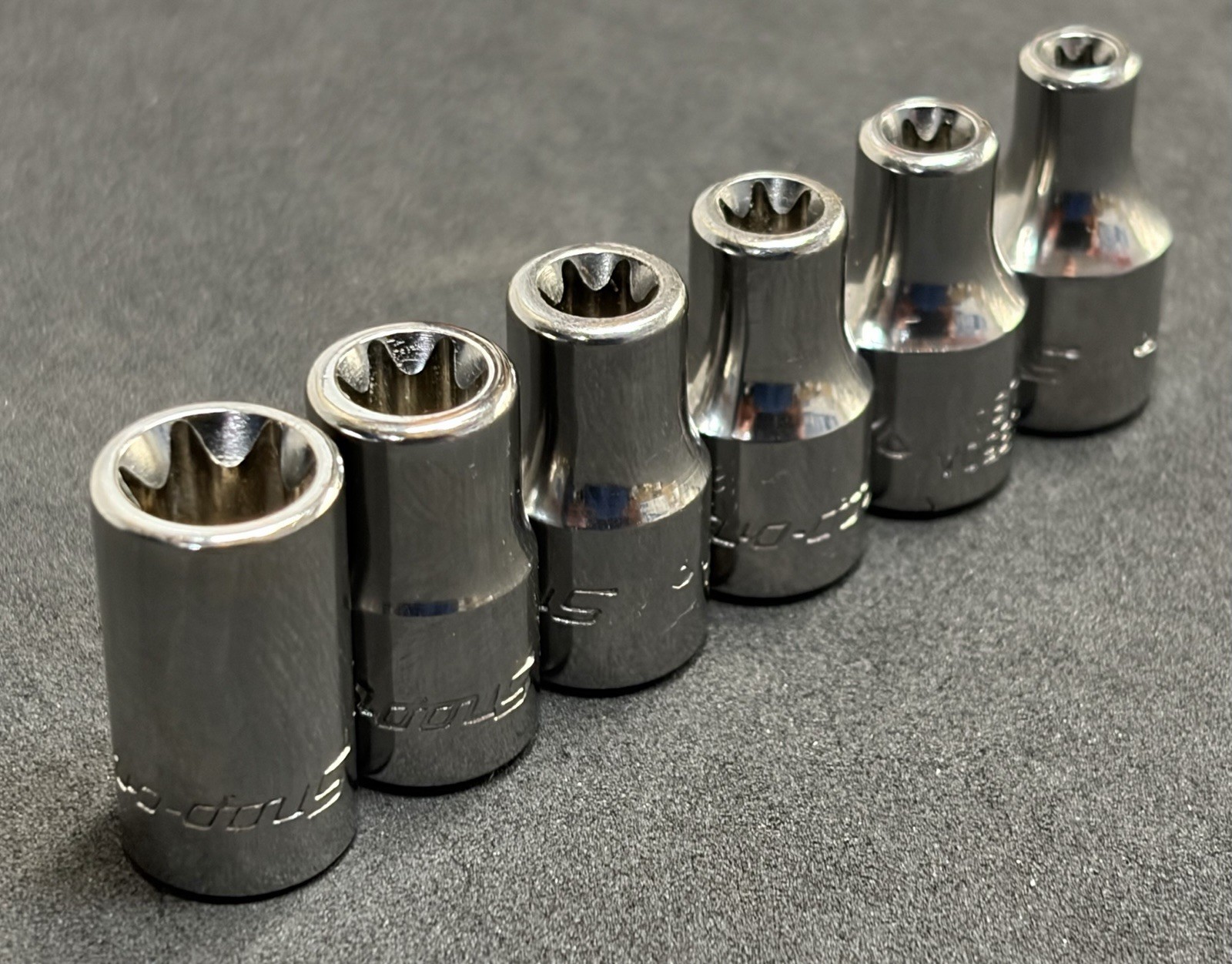 NICE! Snap-on Tools 6pc 1/4” Dr Chrome Inverted Torx Socket Set E4-E10 Sockets