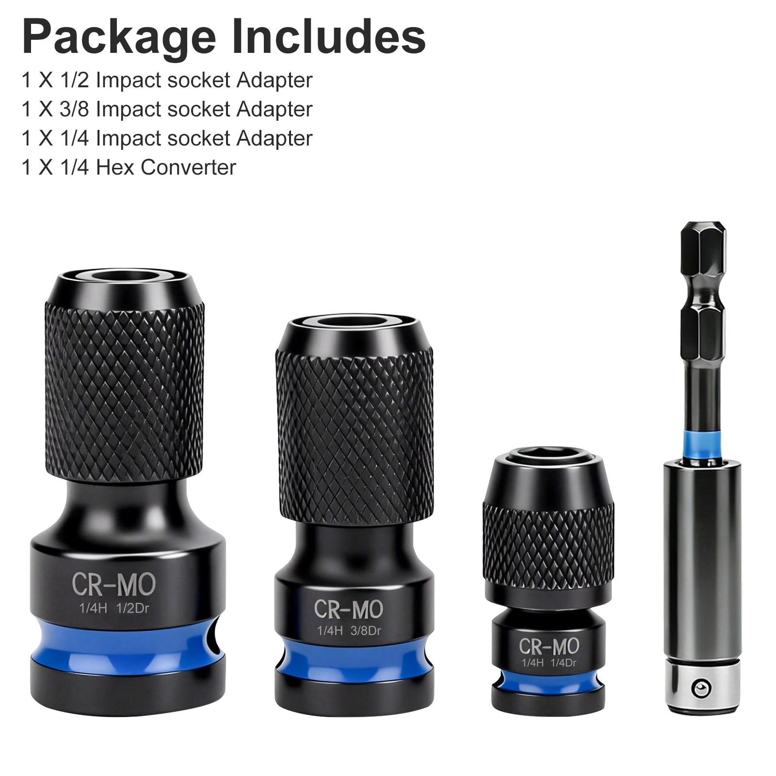 4X1/4″ 3/8″ 1/2″ to 1/4″ Hex Drive Ratchet Socket Adapter Reducer Air Impact Set