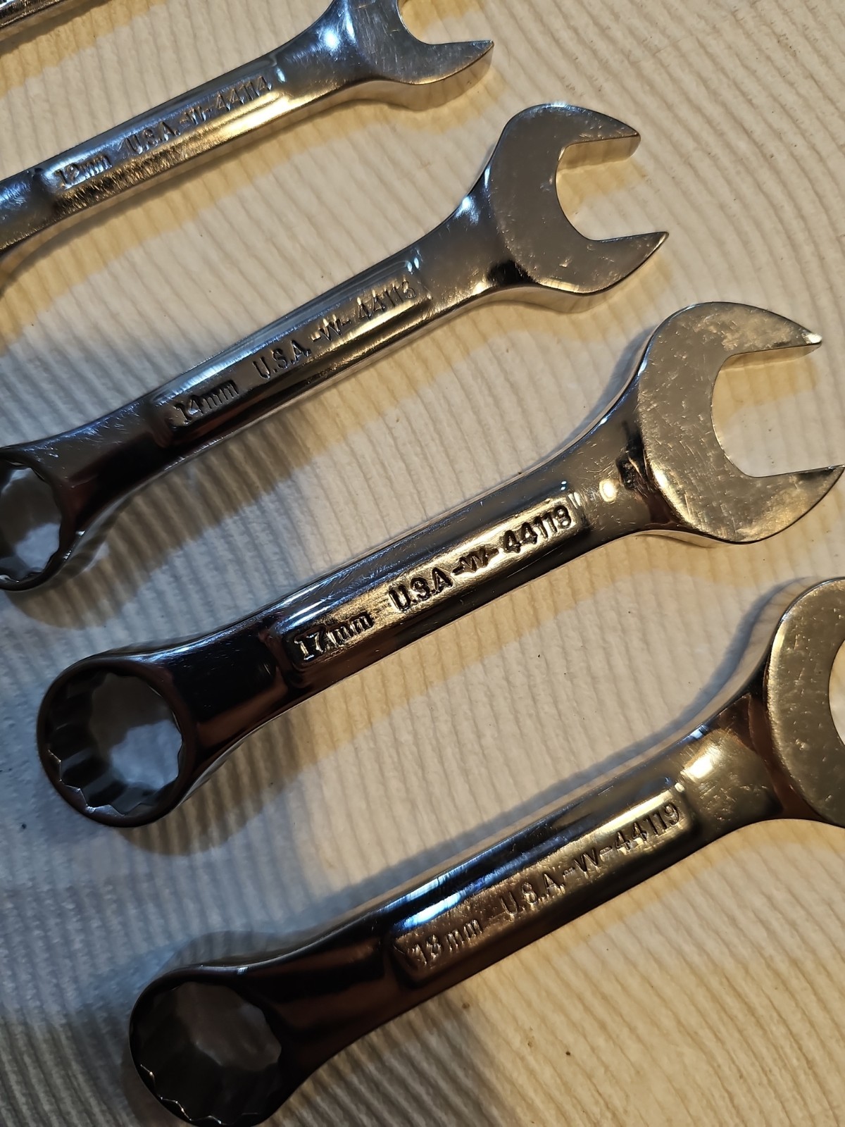 Vintage Craftsman USA -VV- Metric Stubby Wrench Set 10mm-18mm Short Pattern 5-Pc
