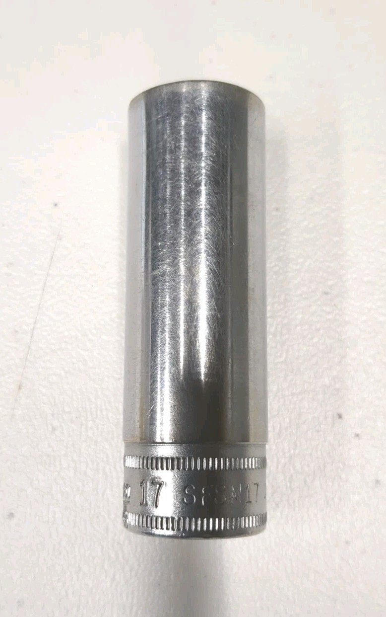Snap-On Tools SFSM17 17mm metric 3/8″ drive 6 point deep chrome socket