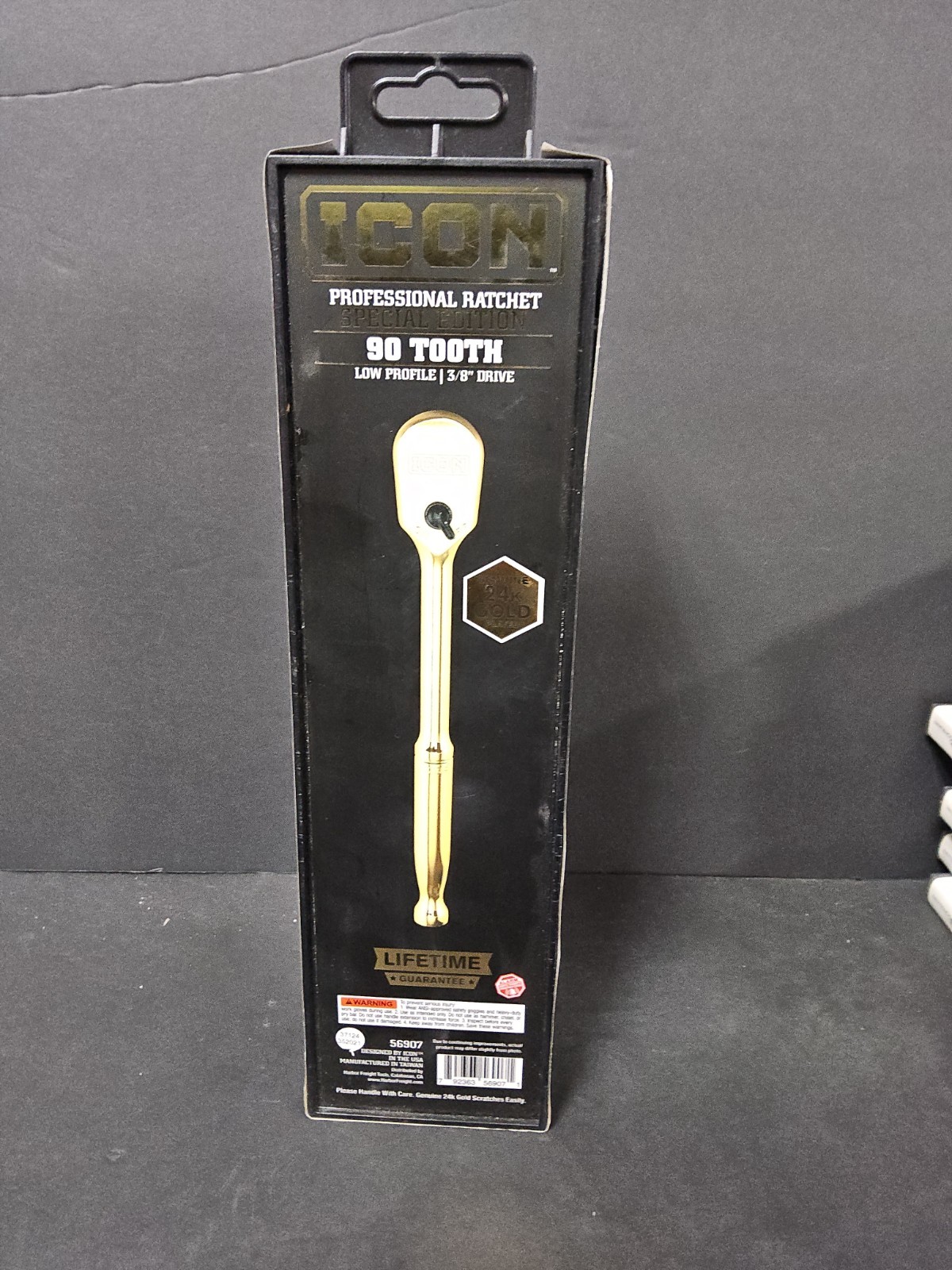ICON 3/8” 24K Gold Plated Professional Ratchet Socket Wrench (56907)… FREE S&H