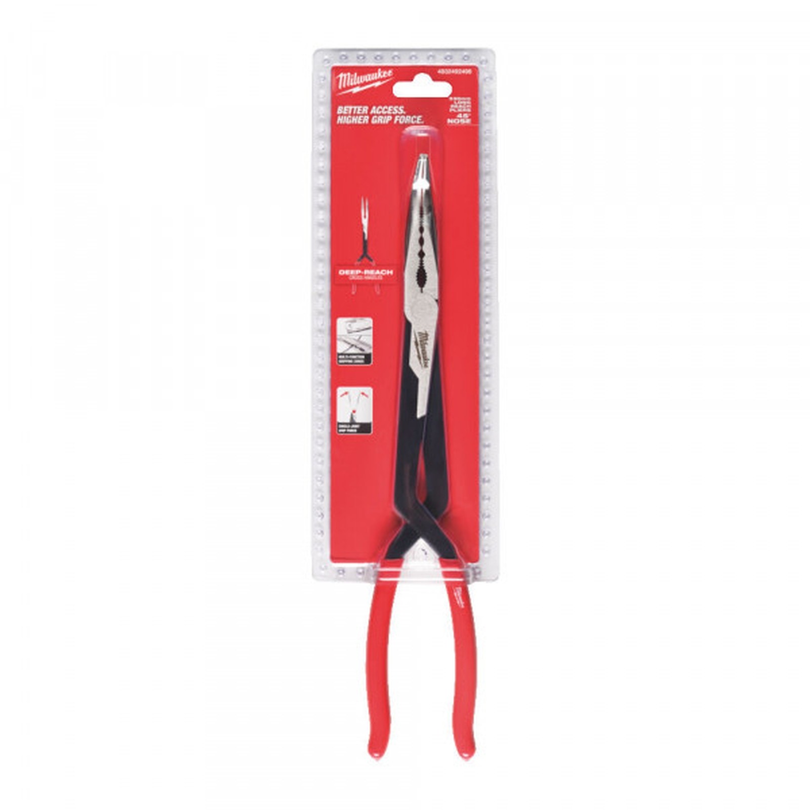 300mm Long reach plier – 45 degree – 300mm Long – Textured Nose – MILWAUKEE