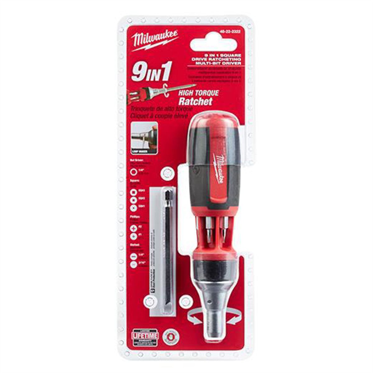 Milwaukee Tool 9-in-1 Square Drive Ratcheting Multi-bit Driver