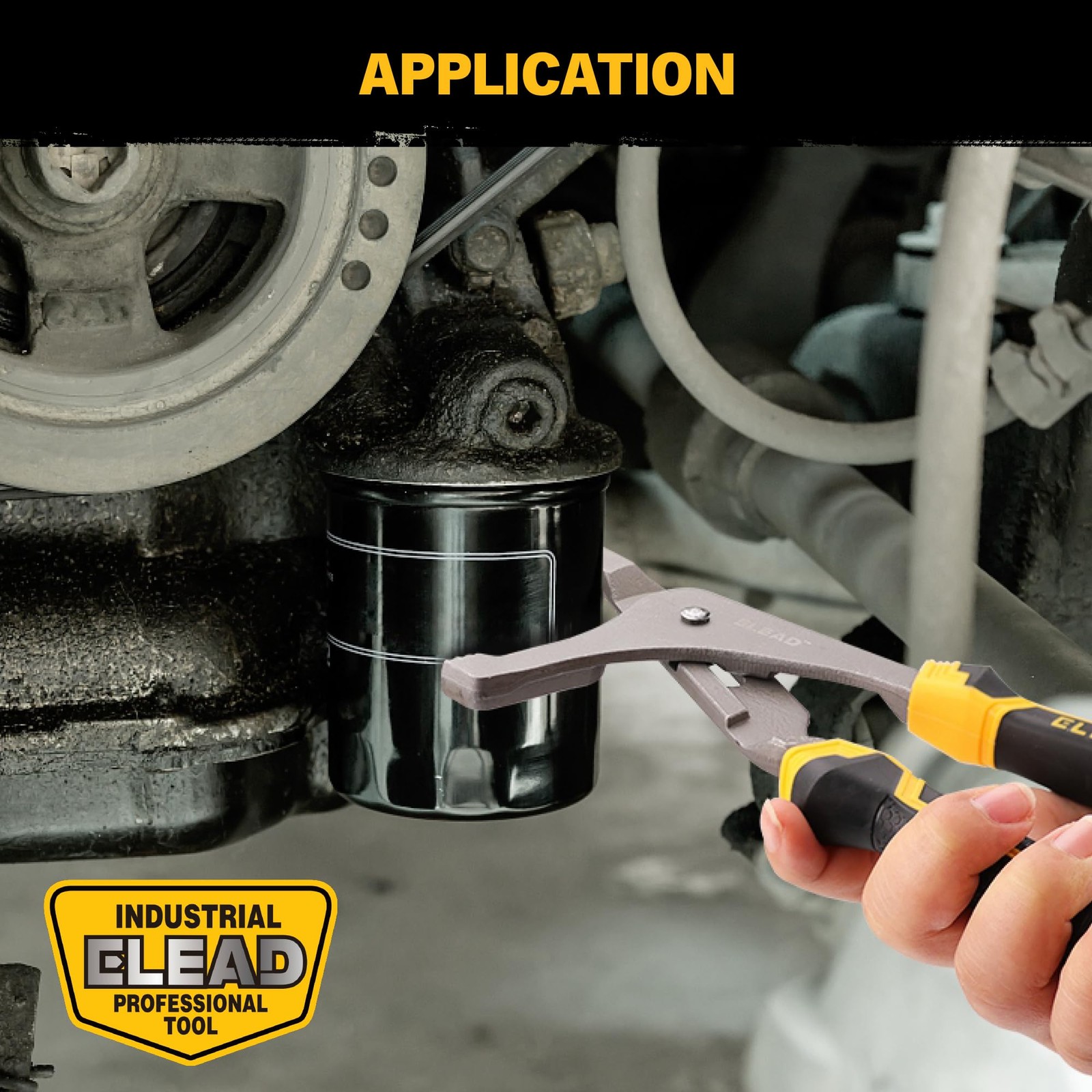 ELEAD Adjustable Oil Filter Wrench Set – 9″ & 12″ 2-Piece Set, Black & Yellow