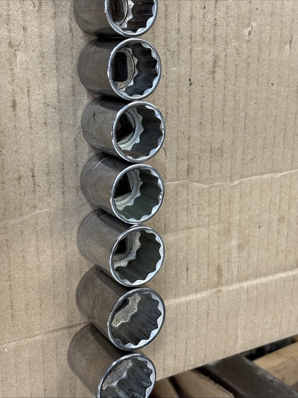 Vtg CRAFTSMAN 17pc 1/2 Drive Metric Socket Set 11-27 12pt (13mm 6Pt) USA No Skip