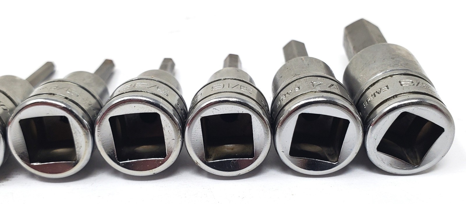 Snap-On 212EFTAY – 10pc Combo Drive SAE Hex Driver Bit Socket Set – Incomplete