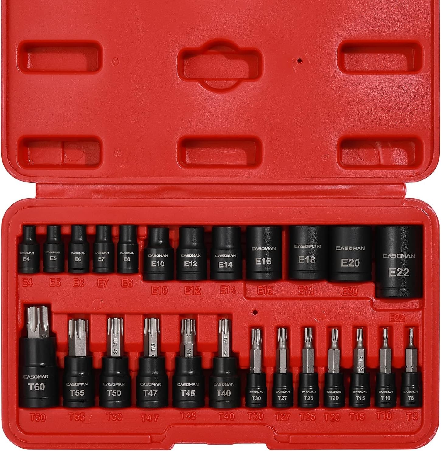 Heavy-Duty 25-Piece Torx, Star Socket and E-Torx Set – ANSI Standards Compliant