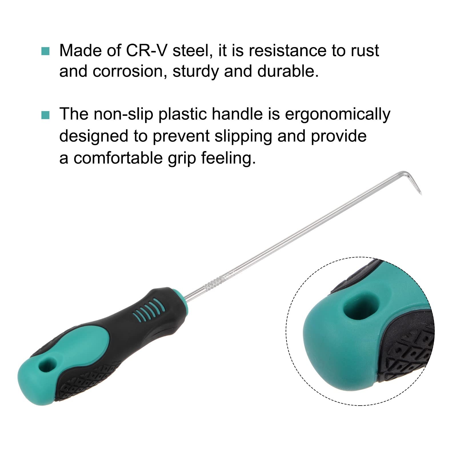 uxcell 90 Degree Pick Hook 9.45″ Puller Remover Removal Blue Green, Black