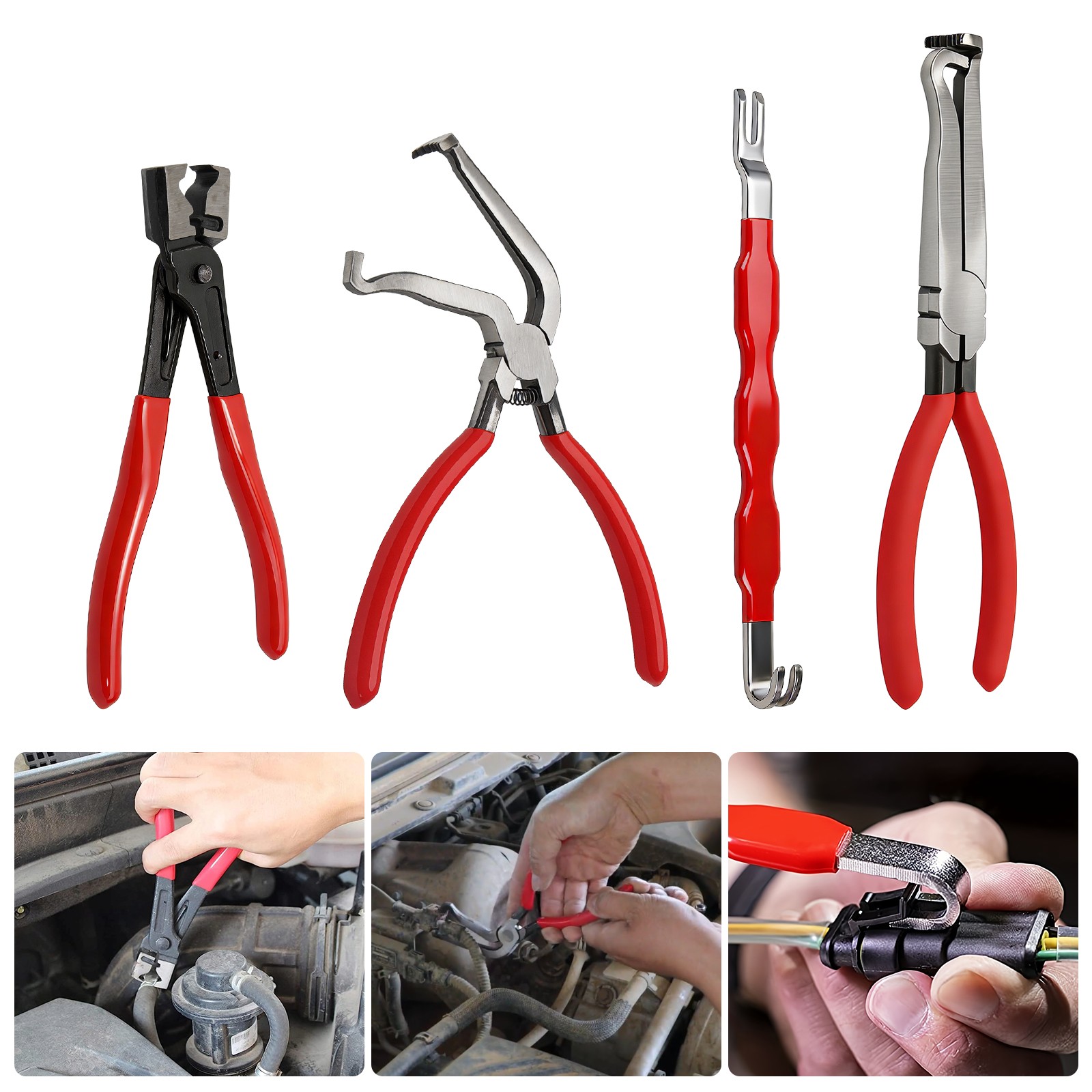4× Auto Electrical Disconnect Pliers Connector Separator Wiring Car Repair Tool