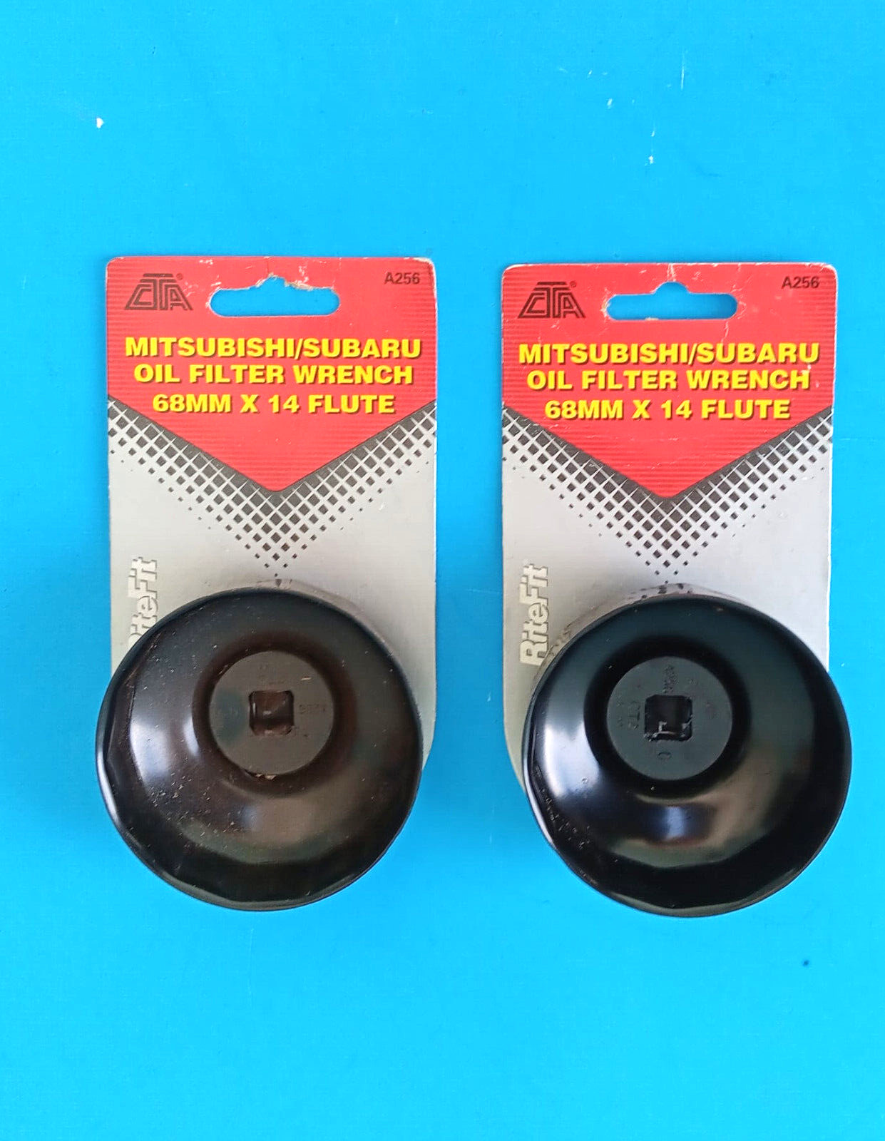 Quantity (2) Two Metal Cap-Type Oil Filter Wrench 68mm x 14 Flute