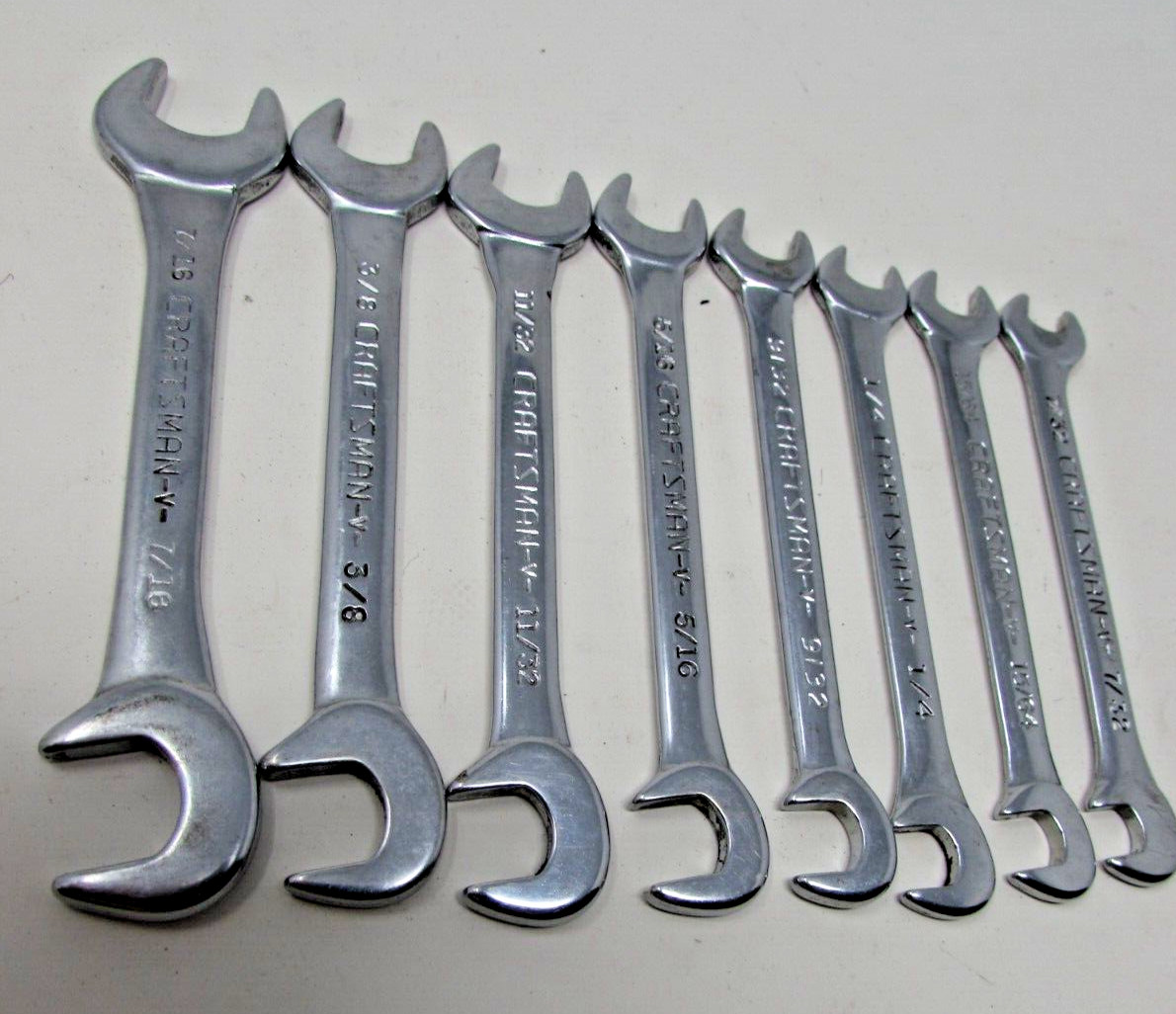 Craftsman No. 9 4306 8 Piece Open End Ignition Wrench Set Super Tuff Steel