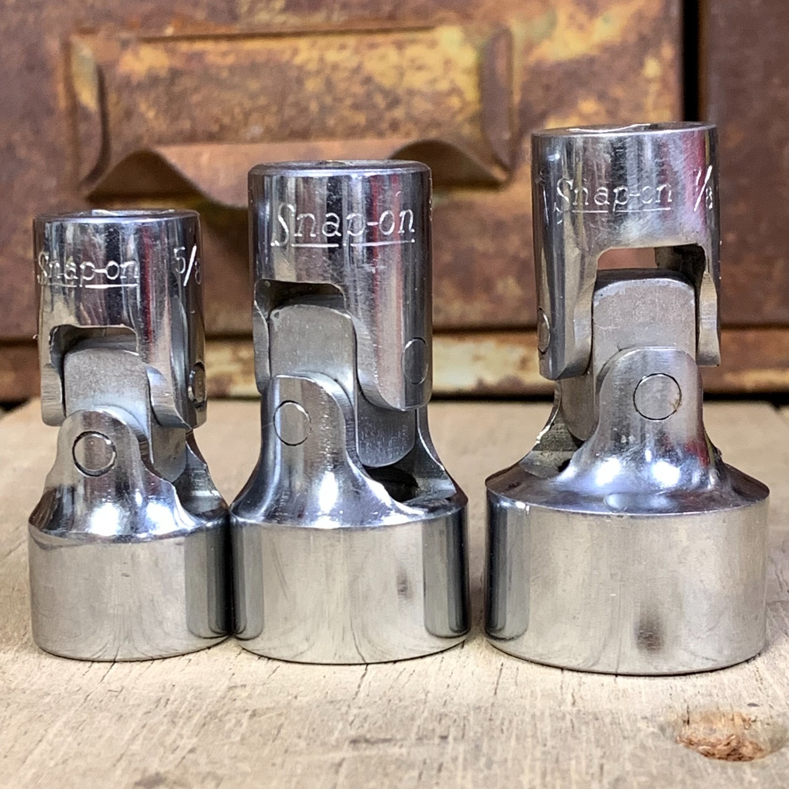 Snap-on Swivel Socket Lot 3/8” Drive ~ 5/8” 3/4” 7/8″ ~ 12 Point – 3 pieces USA