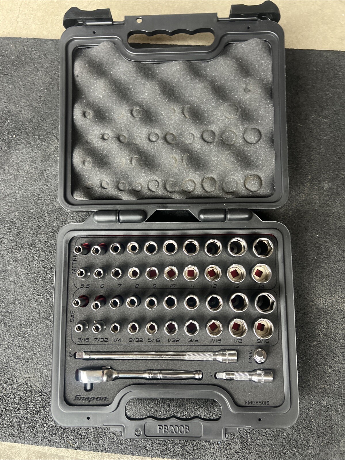 For Snap On 44pc 1/4” Drive Metric & SAE General Service Socket Set 144TMPBFR