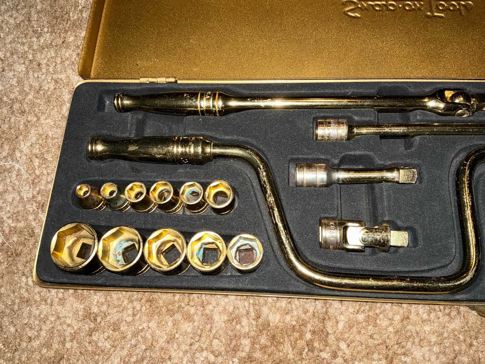 Snap-On Tools RARE 1970 50th Anniversary Collectors Gold 3/8 Service Set KRA-284