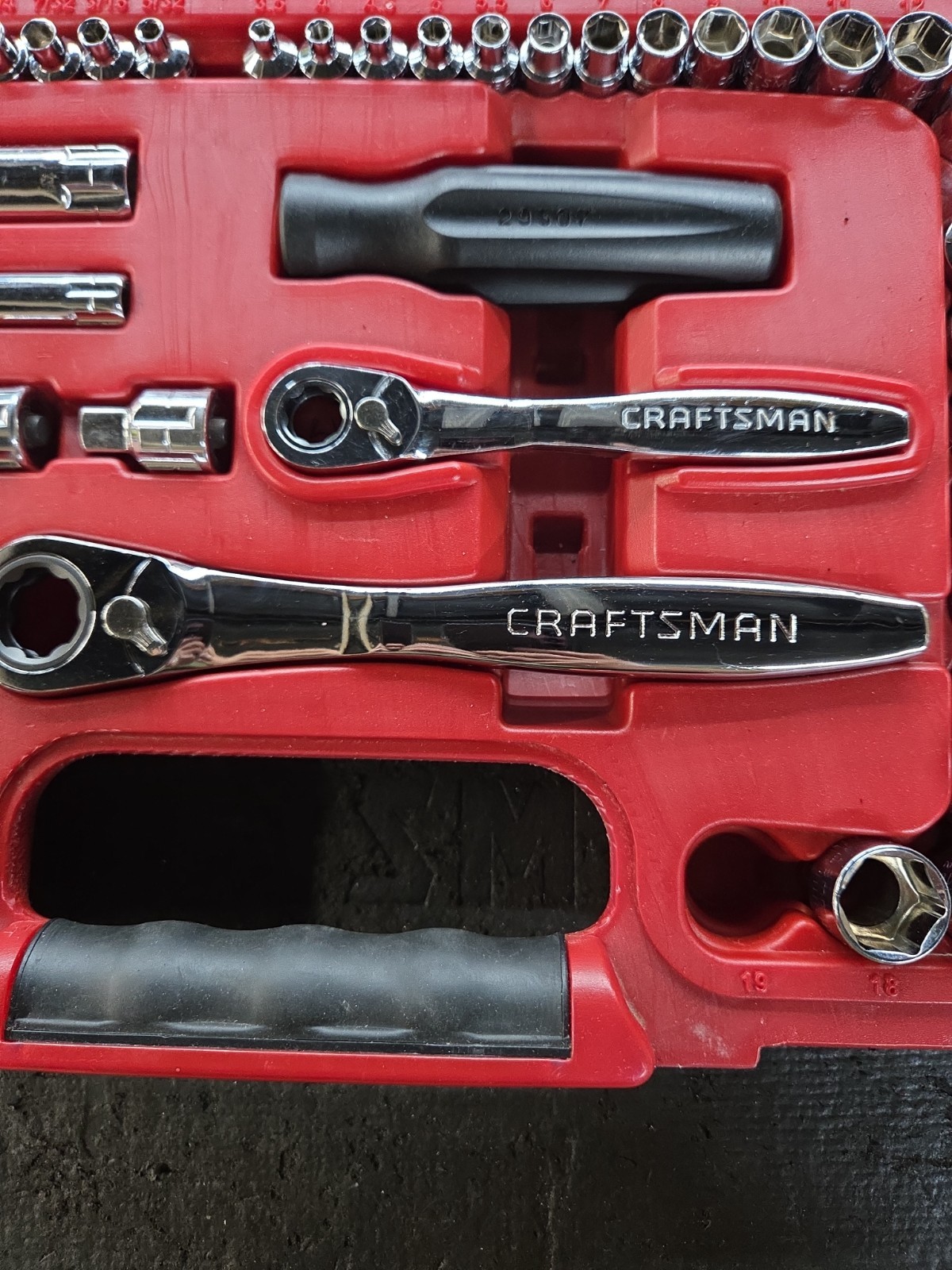 Sears CRAFTSMAN 51 Piece Max Axess Pass Thru Tool Set 29309 Missing 19mm, 1/2