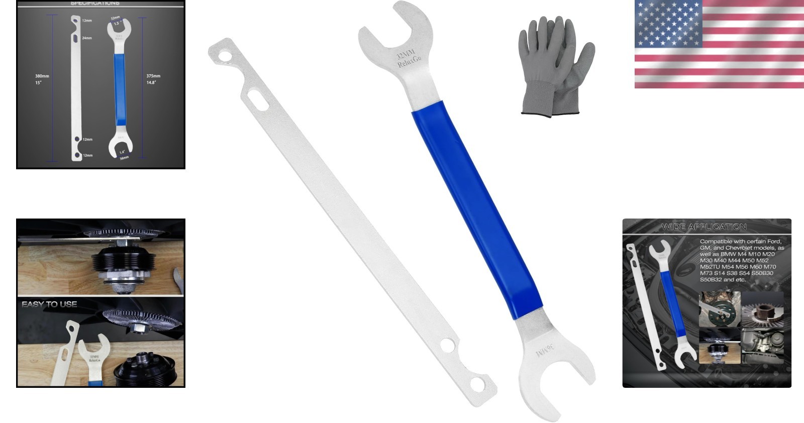 Professional 2-Piece Fan Clutch Wrench Set – Ideal for Mechanics & Enthusiasts