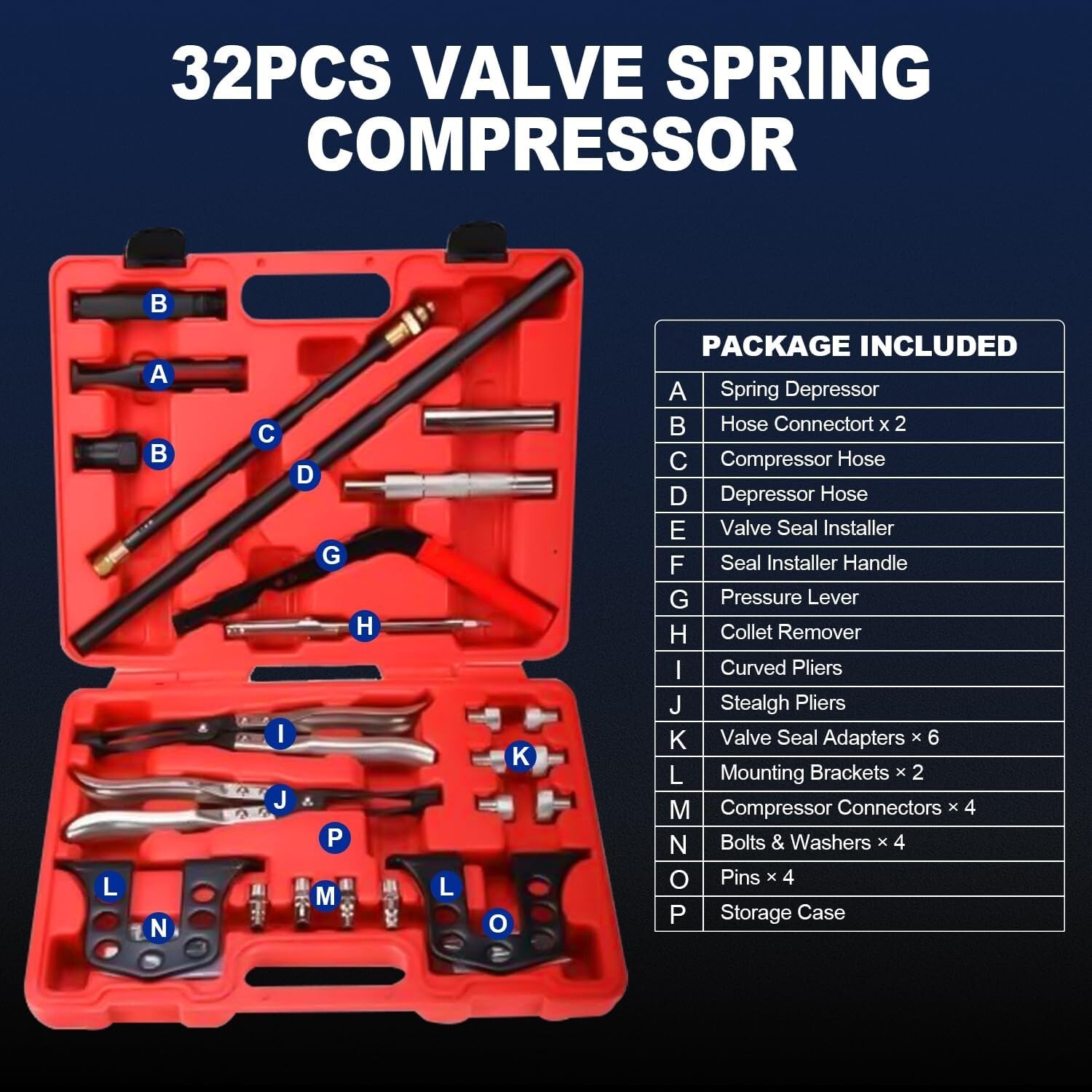 Car Engine Overhead Valve Spring Remover Installer OHV OHC Compressor Tool Set