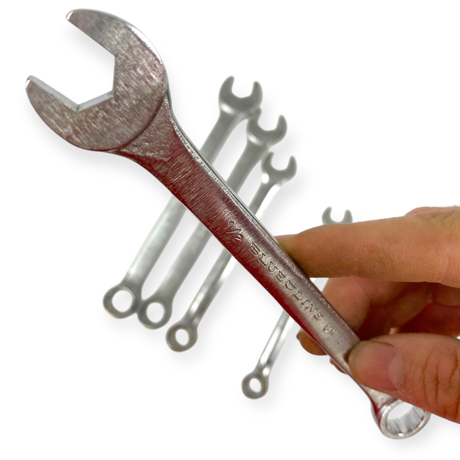 Blue Line CW16 1/2, CW20 5/8, 11/16 in 12 Point Combination Wrench Set, 5 Pcs