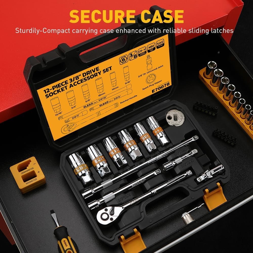 Professional Spark Plug Socket Set – 12-Piece CR-V Kit with Ratchet & Gapper