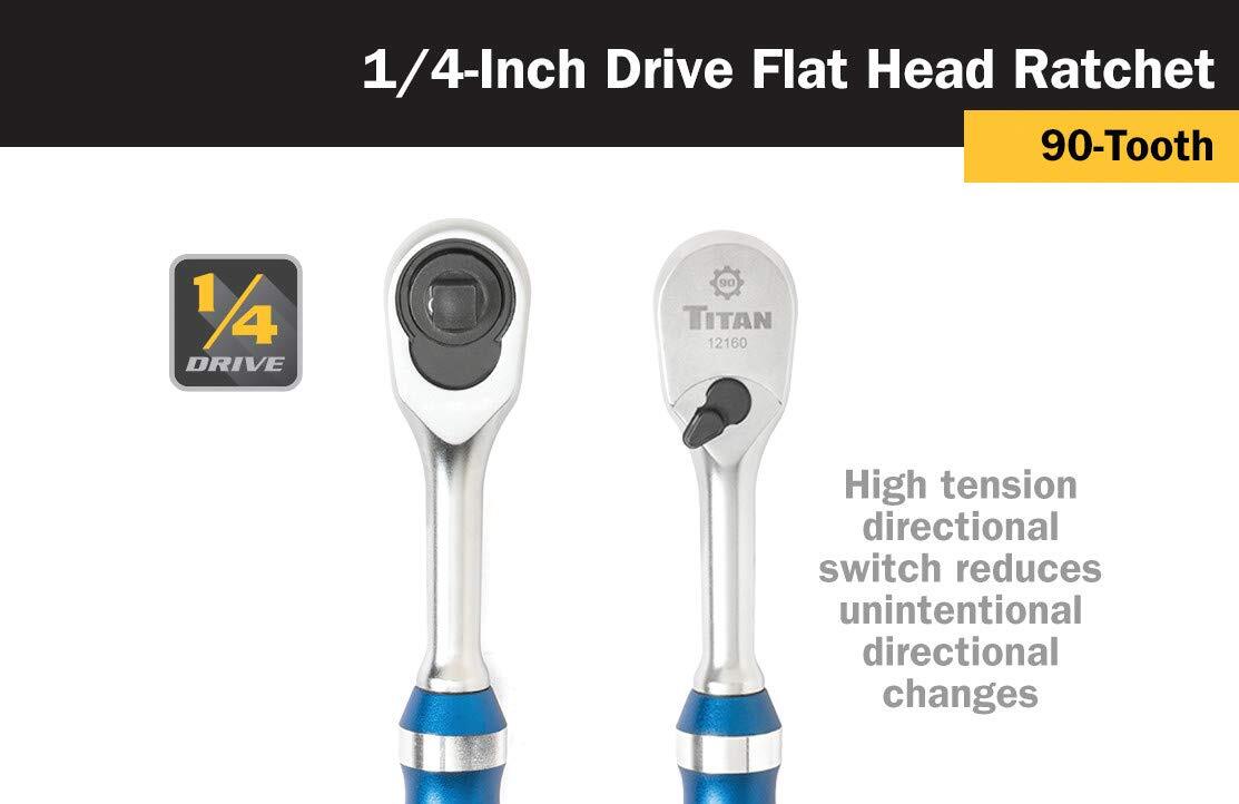 Titan Tools 1/4 in. Drive 6 in. 90 Tooth Ratchet (12160)